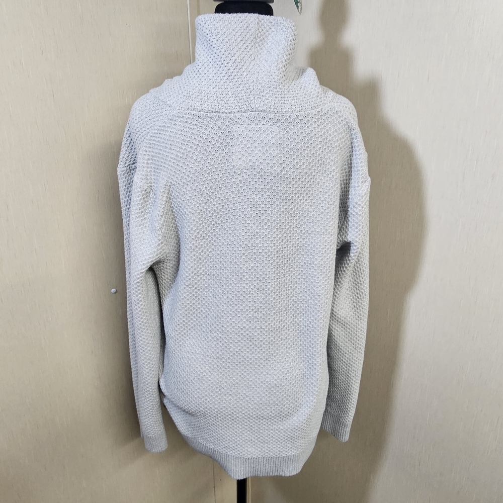 Hollister Shawl Collar Knit Button Cardigan Sweater Small Gray Y2K Preppy - Picture 6 of 15